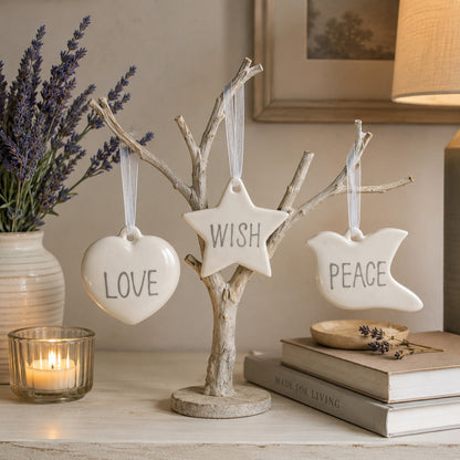Micasa Ceramic Christmas Ornaments – Set of 3