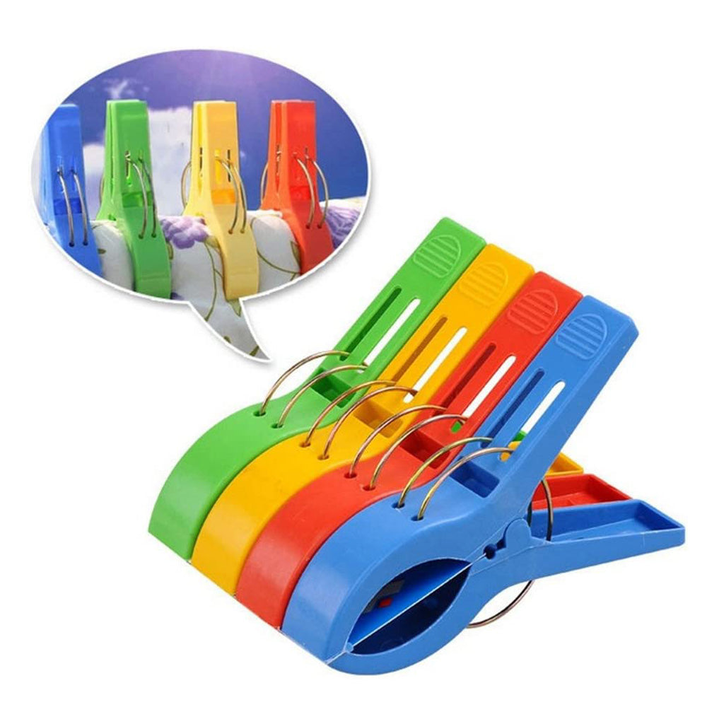 4-Pcs Jumbo Beach Chair Towel Clips Clamps