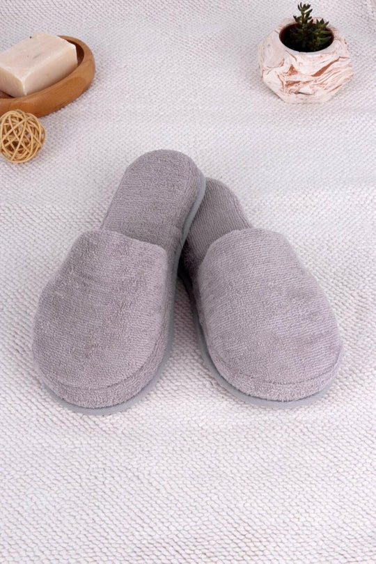 Fluffy Bamboo Cotton Slippers Grey