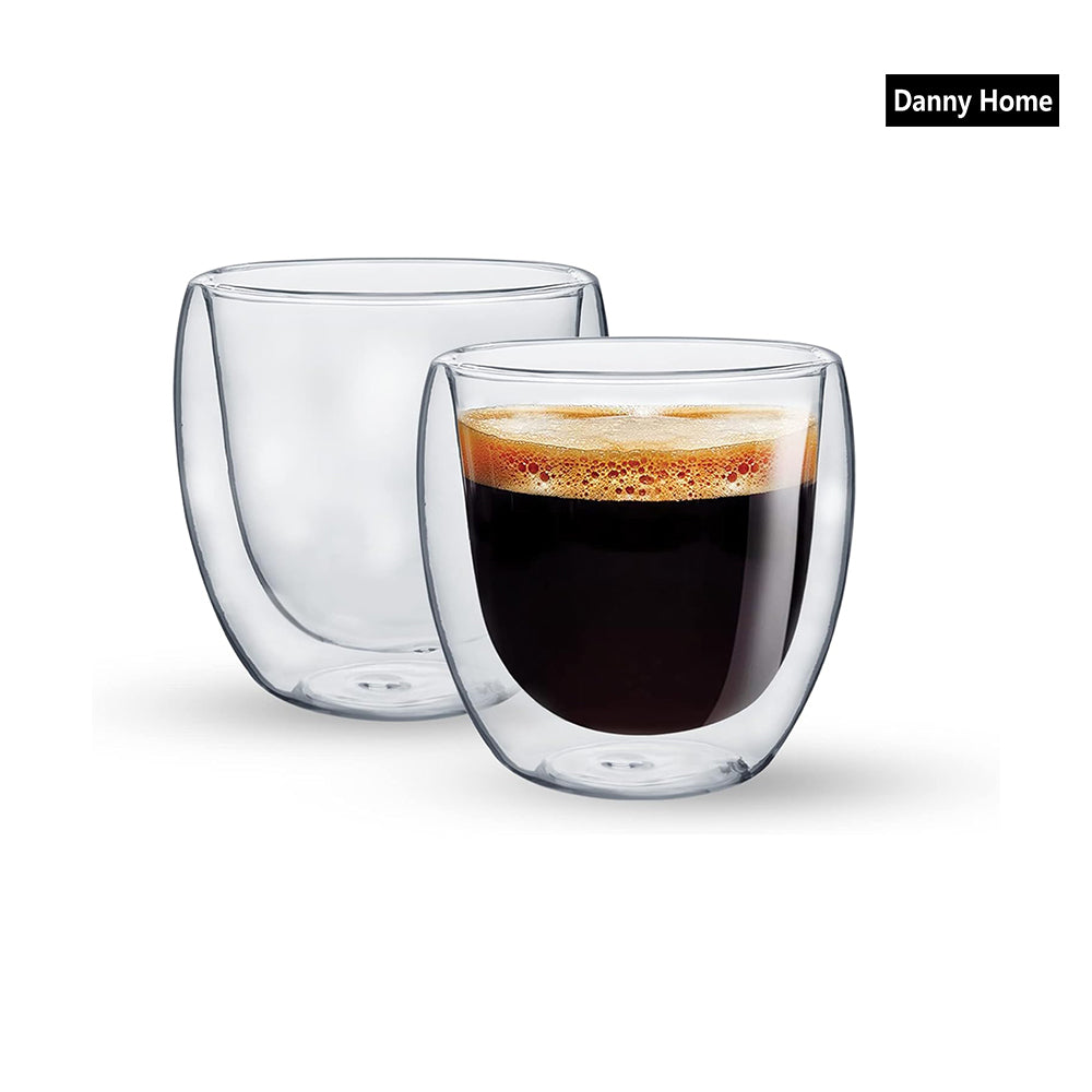 Danny Home 2-Pcs Double Walled Espresso Glasses 80ml