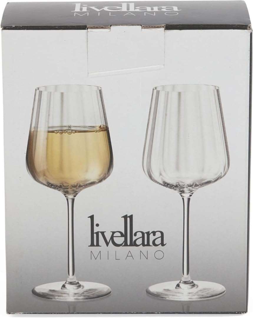 Livellara Milano - Set of 2 White Wine Crystal Glasses