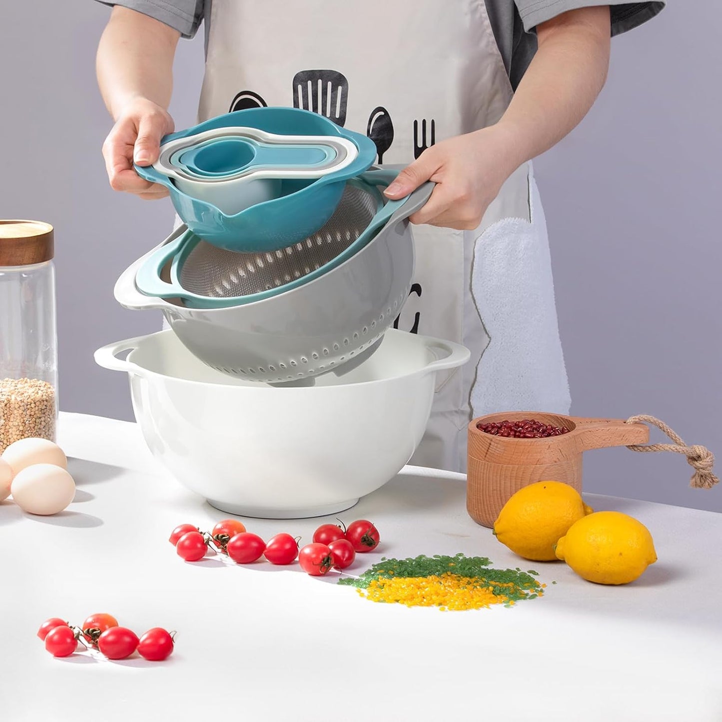Danny Home 10-Pieces Nesting Measuring & Mixing Bowls