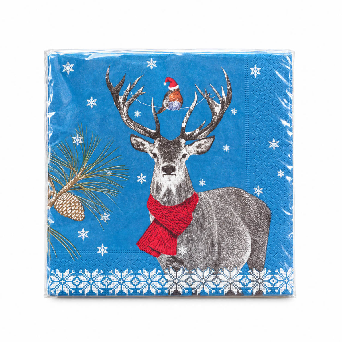 Cucina & Tavola Stag Christmas Paper Napkins – 20 Pack, 33 × 33 cm