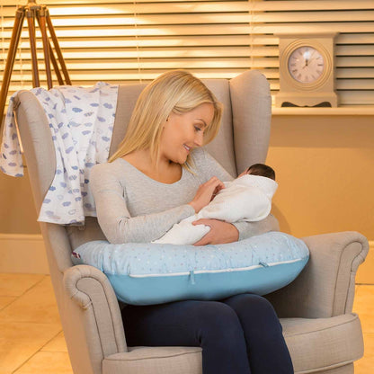 ClevaCushion Nursing Pillow & Baby Nest - Blue