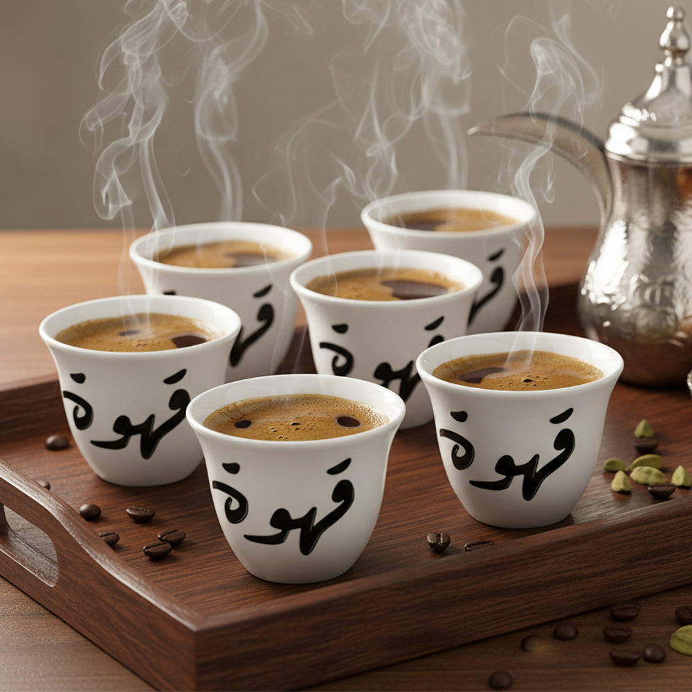 12-Pieces Ceramic Arabic Coffee Cup Set