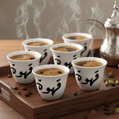 12-Pieces Ceramic Arabic Coffee Cup Set