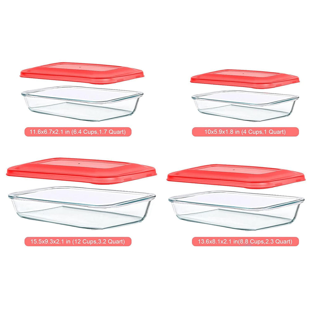 FENIX Set of 4PCS Tempered Nesting Glass Bakeware Set