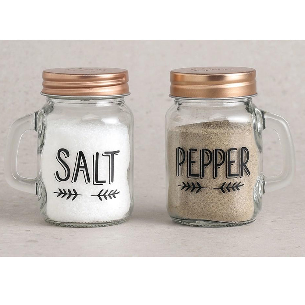 2-Pieces 120ml Clear Glass Salt and Pepper Shakers Set