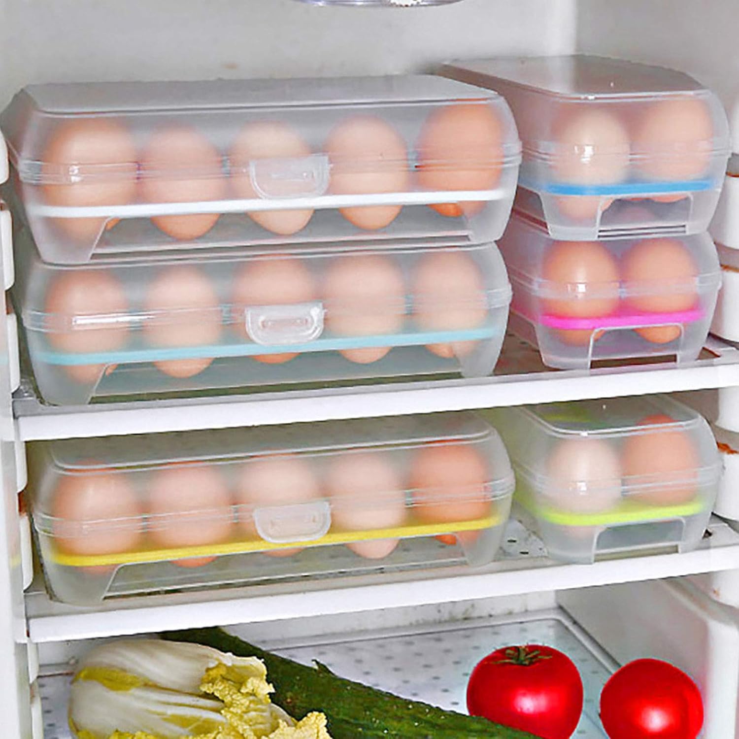 Egg Container for Refrigerator 15-Grid Egg Storage Box