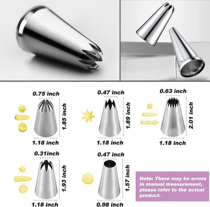 Cake Decorating Tools 5-PC Set Silicone Kitchen Accessories Icing Piping Cream Pastry Bag