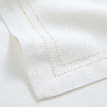 Elite Hemstitch White Cotton Tablecloth 152x300 cm