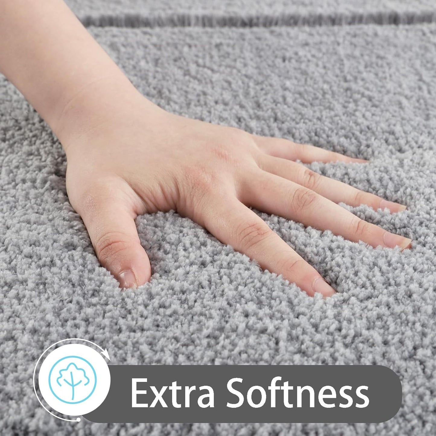 Danny Home Luxury Bath Mat Absorbent Non-Slip Washable Shaggy Bathroom Rug 50X80CM – Grey