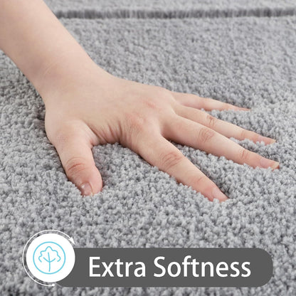 Danny Home Luxury Bath Mat Absorbent Non-Slip Washable Shaggy Bathroom Rug 50X80CM – Grey