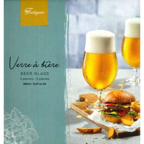 Set of 2 Beer Glasses " 380ml" by Fontignac