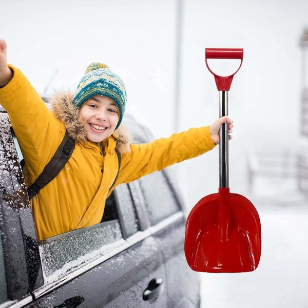 Kid Snow Shovel with Stainless Steel Handle (Random Color)