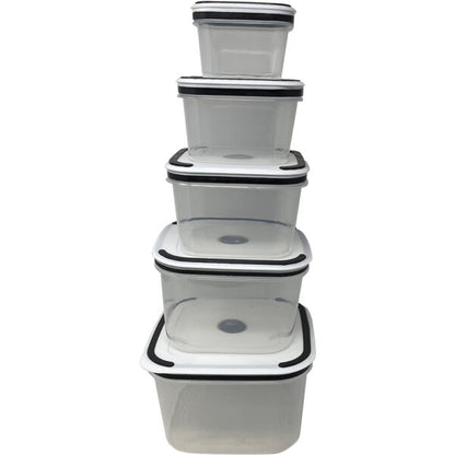 Storage Containers 5-Piece Set Square with Sealed Lids