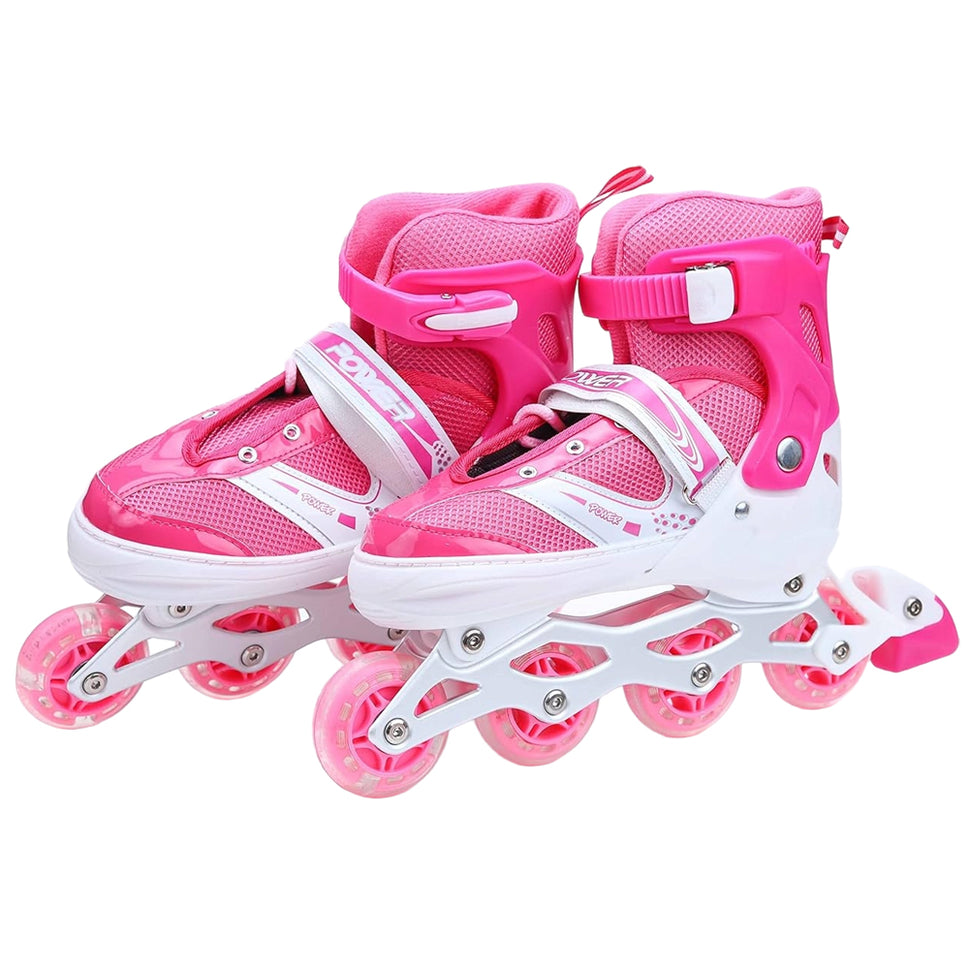 Inline Skates Adjustable Shoe Size With 1 LED Flashing Wheel