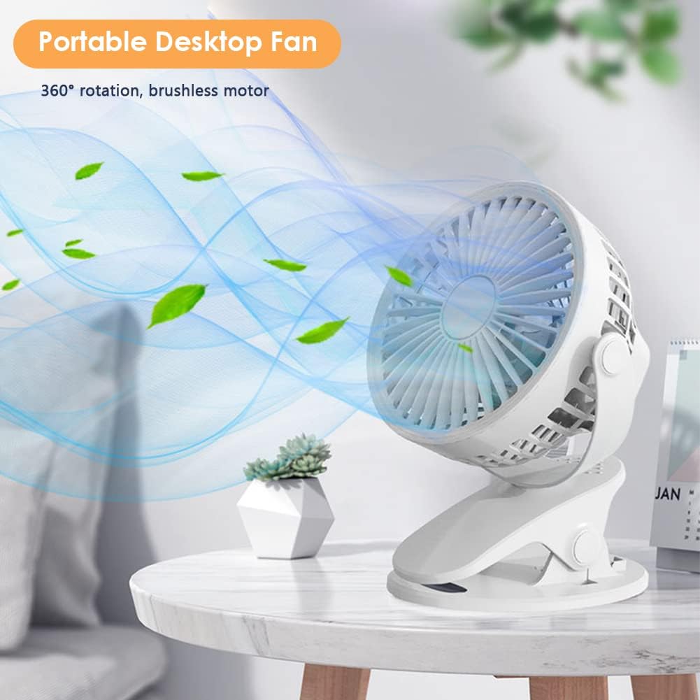 USB Table Fan Clip-On Type Mini Desk Fan 360 Degree Rotation