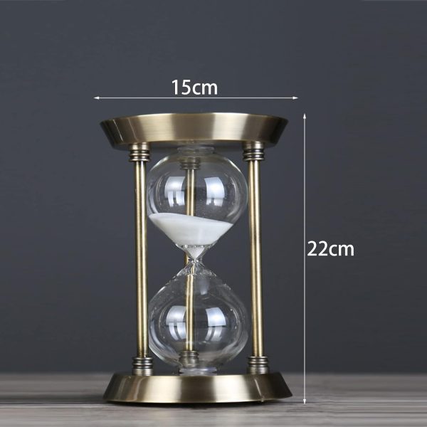 Vintage Metal Hourglass Sand Timer 15×22 cm 30-Minutes