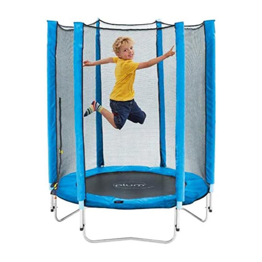 Plum Junior Trampoline & Enclosure – Blue 140X140X180Cm S19 30182