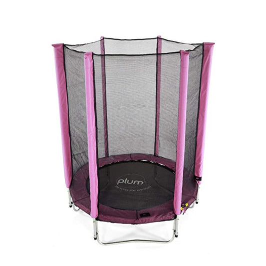 Plum Junior Trampoline & Enclosure – Pink 140X140X180Cm S19 30183