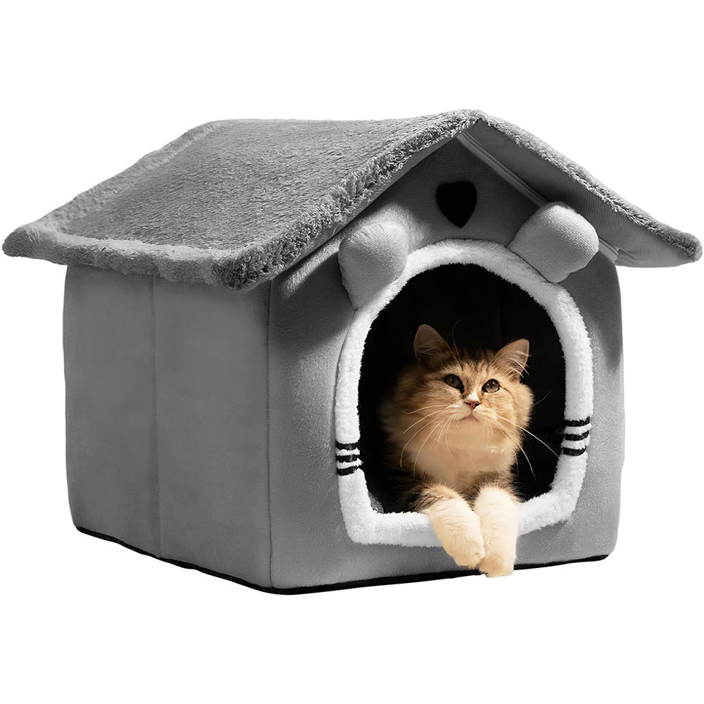 Plush Pet Bed Cave – Warm, Anti-Slip & Washable