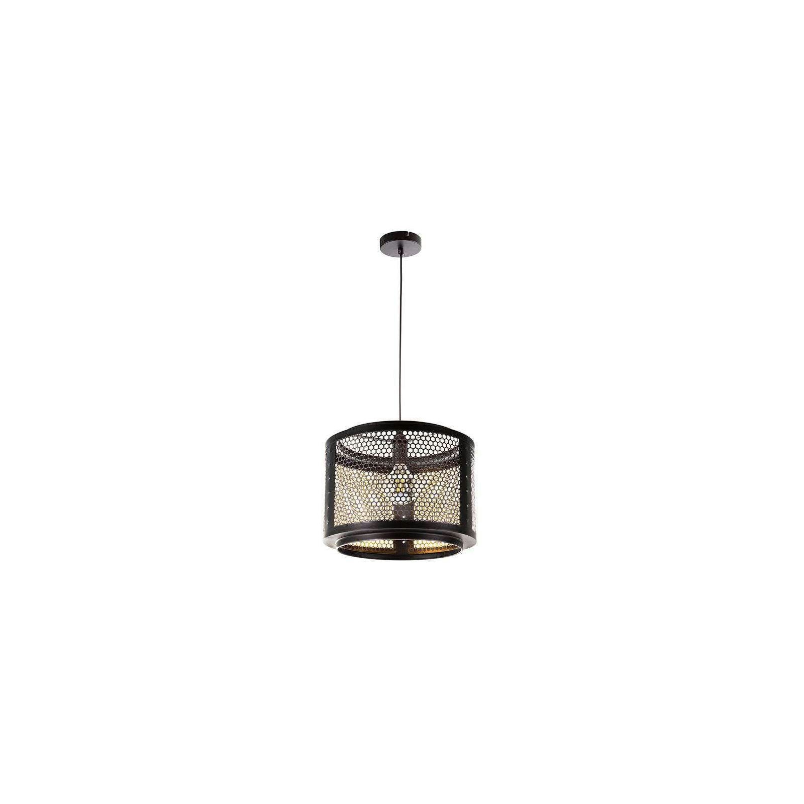 Nino Germany VITO Cage Pendant Light – Industrial Black & Gold Hexagonal Hanging Lamp