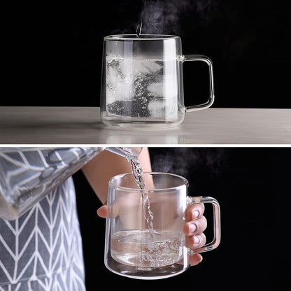 300ml 2-Pcs Danny Home High-Quality Clear Glass Mug Set