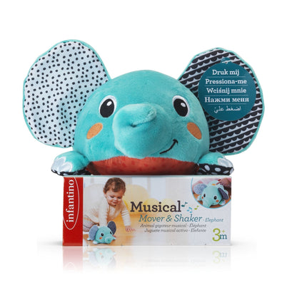 Infantino Musical Mover & Shaker Elephant - A Wiggly, Jiggly Friend for Baby