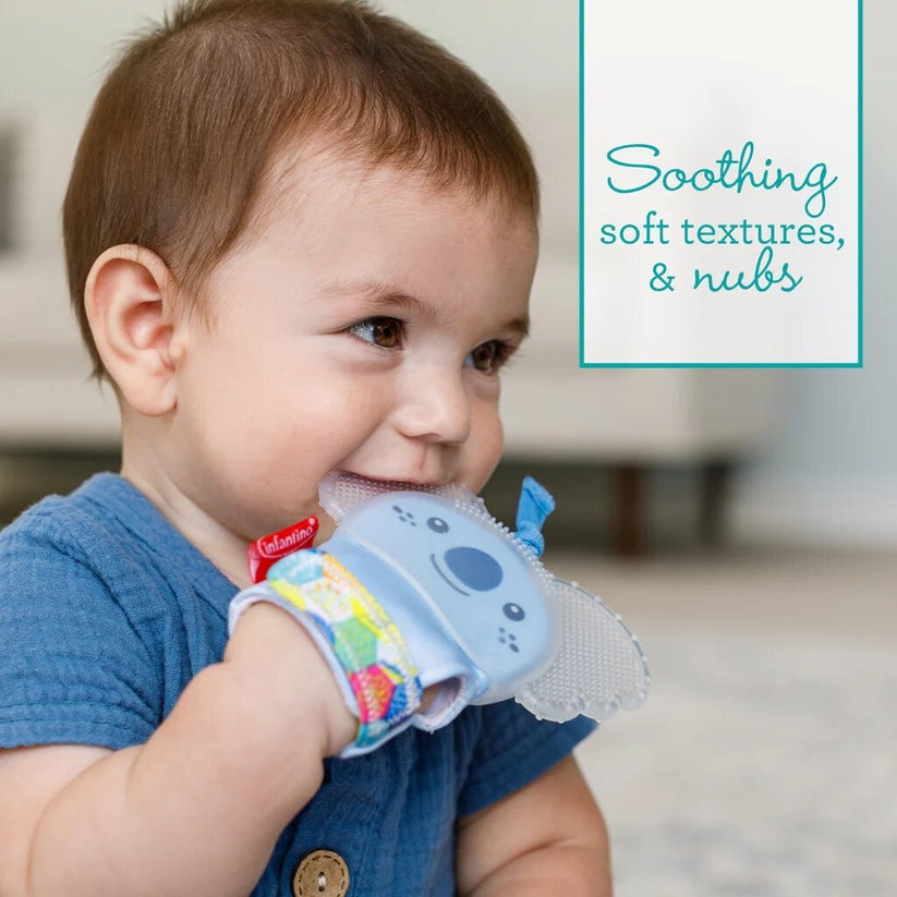Infantino Crystal Clear Play & Teethe Mitten - Soothe Sore Gums with Fun
