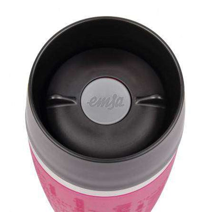 Emsa Stainless Steel Vacuum Mug  –Removable Pink Silicone