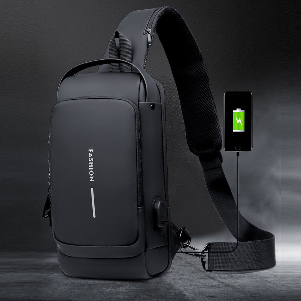 Waterproof Crossbody Bag with USB Charging Port & Lock