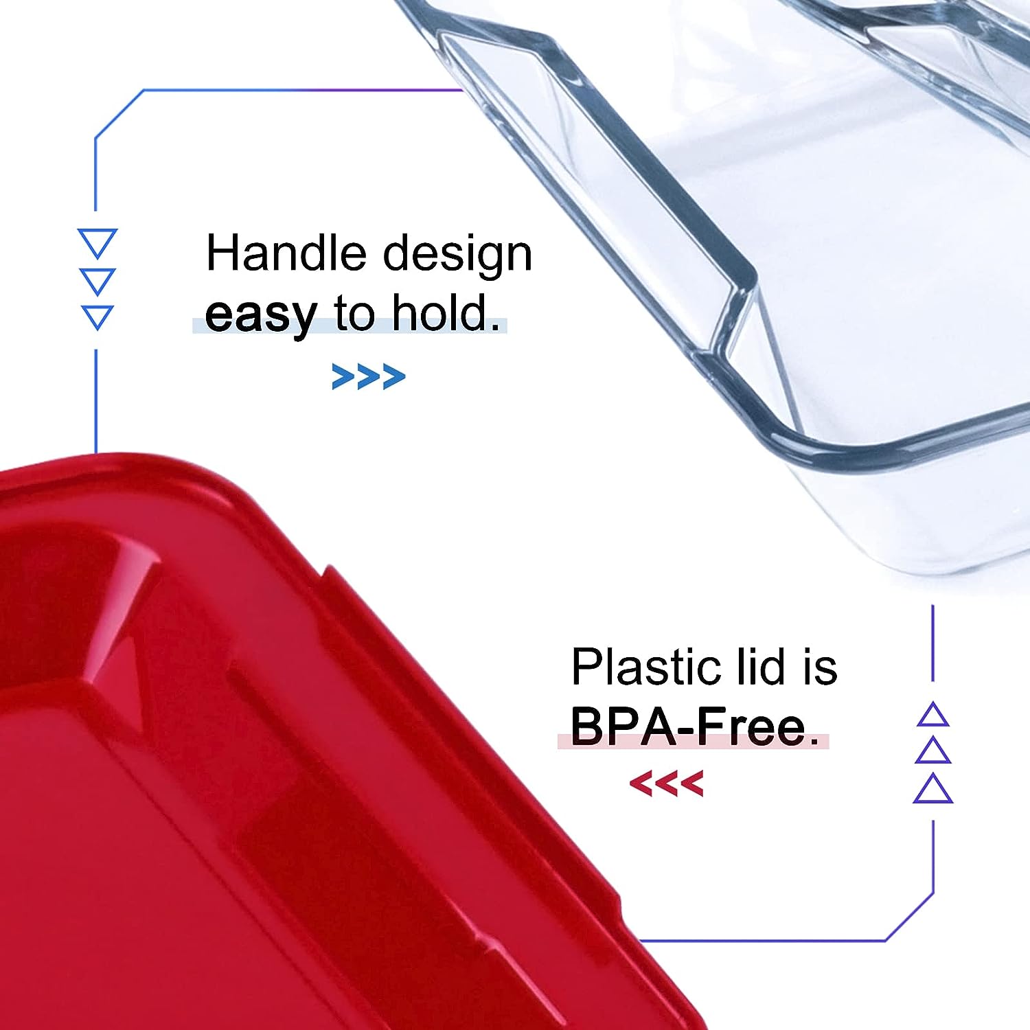 FENIX Set of 3PCS Tempered Nesting Glass Bakeware Set
