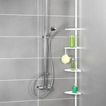 Wenko Telescopic shower corner compact white with 4 shelves