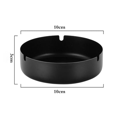 Stainless Steel Cigarette Ashtray Black – 10 cm HY081-10