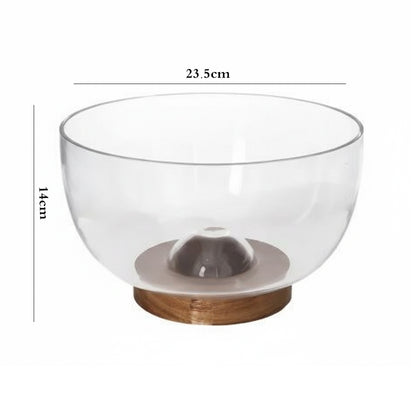 Danny Home Glass Salad Bowl With Acadia Wooden Tray 23.5cm