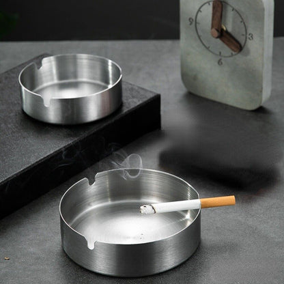 Stainless Steel Cigarette Ashtray Silver – 8cm HY079-8