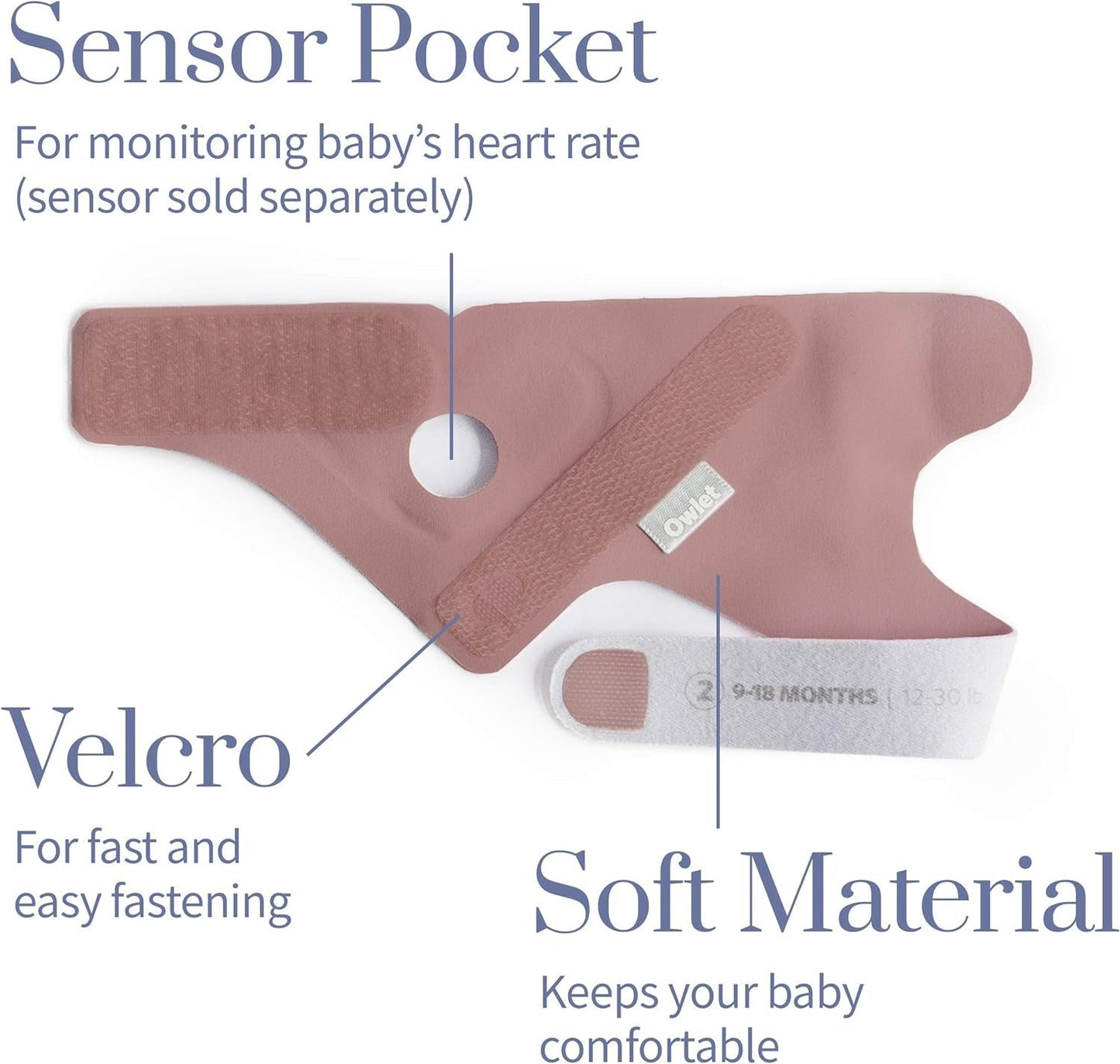 Owlet baby Monitor Smart Sock Pink