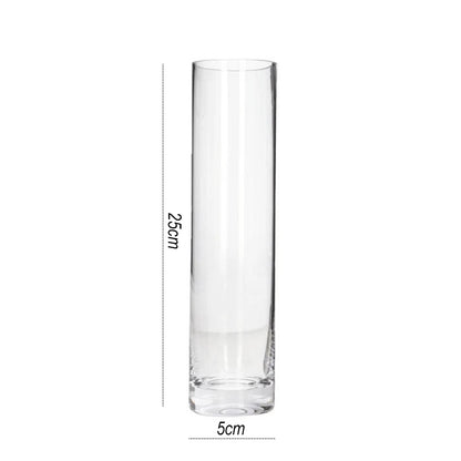 Danny Home Clear Glass Plant Vase 25-cm