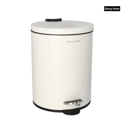 Danny Home 5L Carbon Steel Pedal Trash Can – Matte White