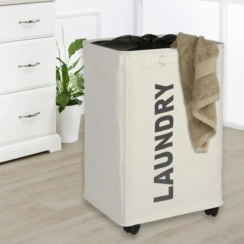 Wenko laundry bin “quadro” beige