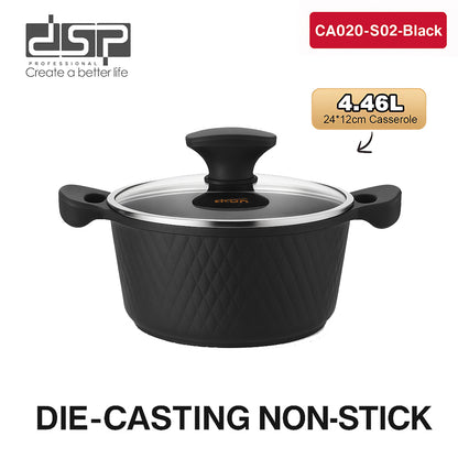 DSP CA020-S02-Black, 7-Piece Die-Cast Non-Stick Cookware Set