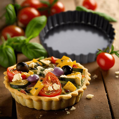 Danny Home 4-Pcs Carbon Steel Premium quality , Non-stick Detachable Mini Round Tart Pan 11.8cm