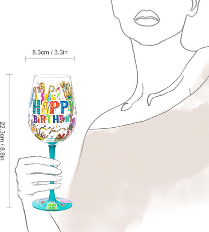 Danny Home Hand-painted Wine Glass Happy Birthday