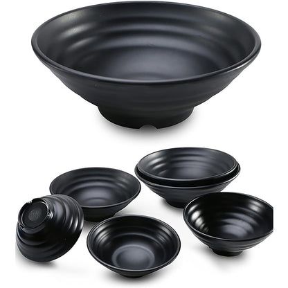 Round Bowl Black Melamine Dinnerware