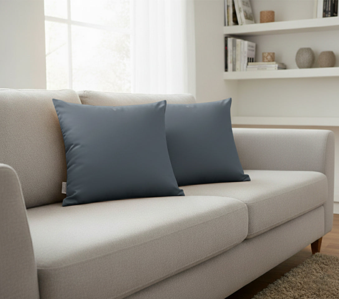Danny Home Velvet Fabric Cushion – Anthracite 50x50cm