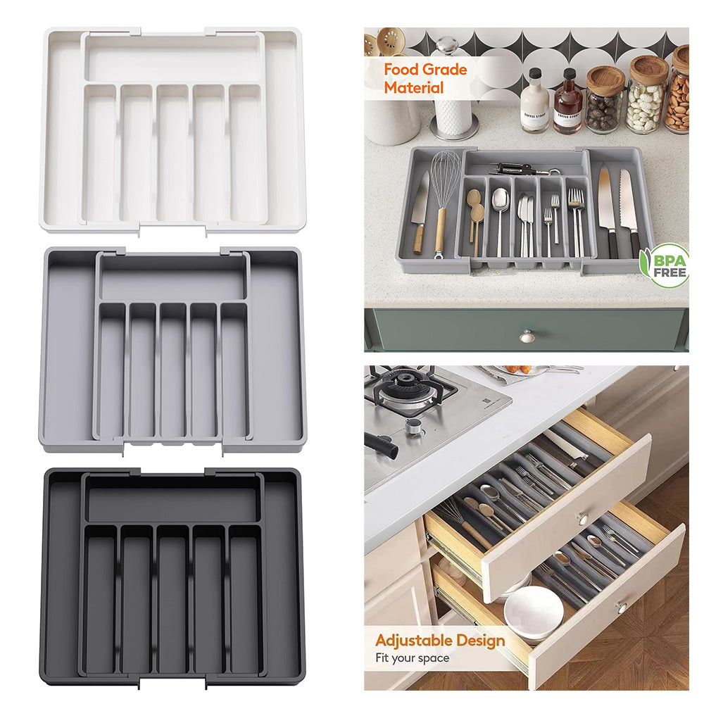 Expandable Drawer Organizer – Adjustable Cutlery & Utensil Storage