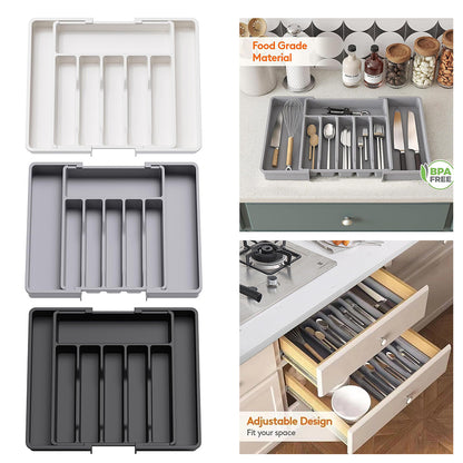 Expandable Drawer Organizer – Adjustable Cutlery & Utensil Storage
