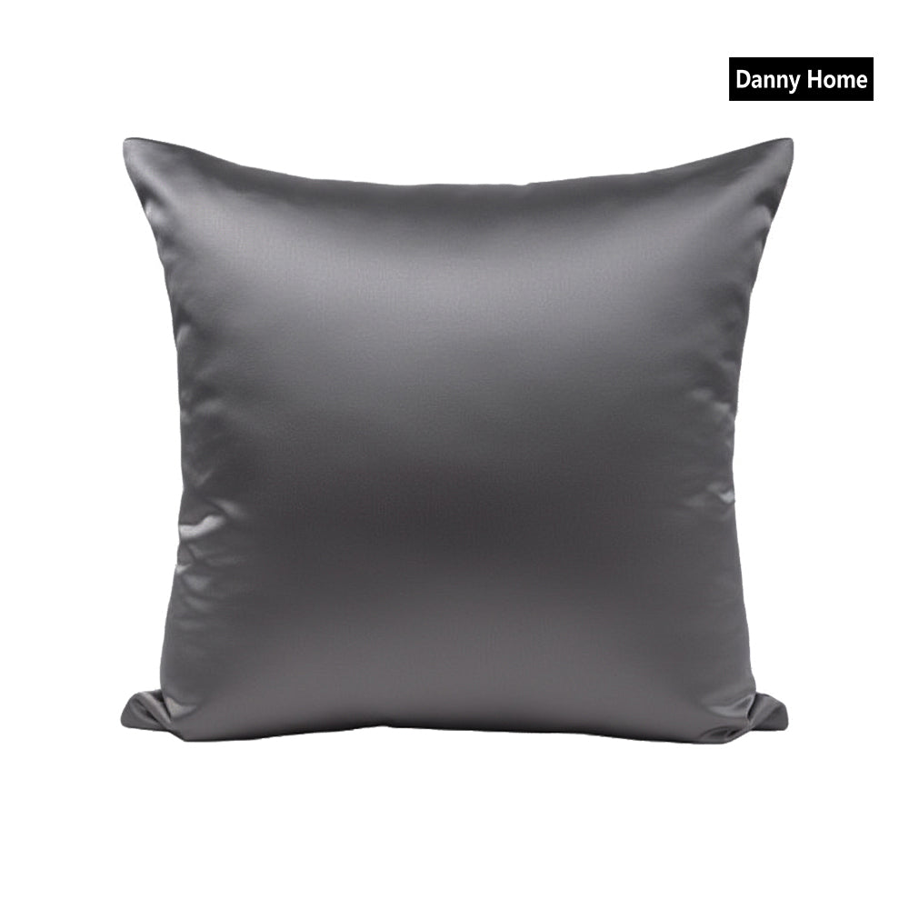 Danny Home Silk Fabric Cushion – Dark Grey  50x50cm