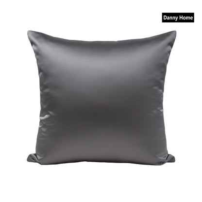 Danny Home Silk Fabric Cushion – Dark Grey  50x50cm